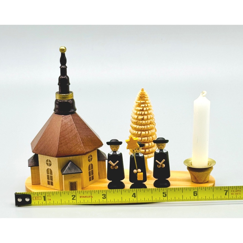 Seiffen Carolers Church Candle Holder Wood German Erzgebirge Zeidler Holzkunst - Picture 9 of 10